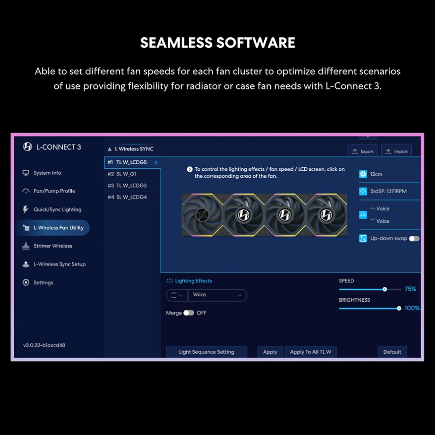 LIAN LI UNI FAN TL LCD 120 RGB WHITE REVERSE BLADE 1-PACK FAN - 4718466014245