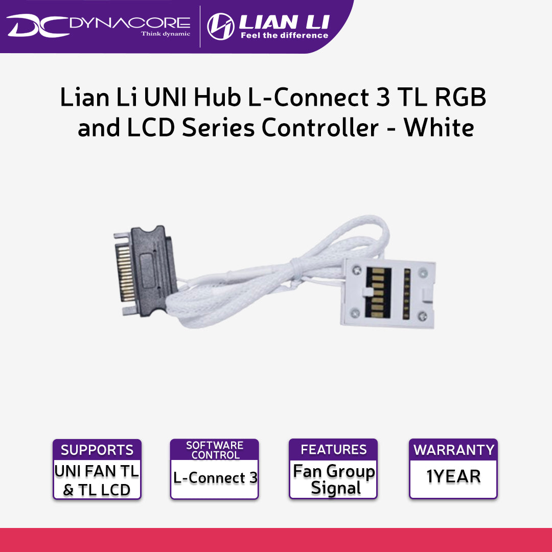 Lian Li UNI Hub L-Connect 3 TL RGB and LCD Series Controller - White - 4718466014269