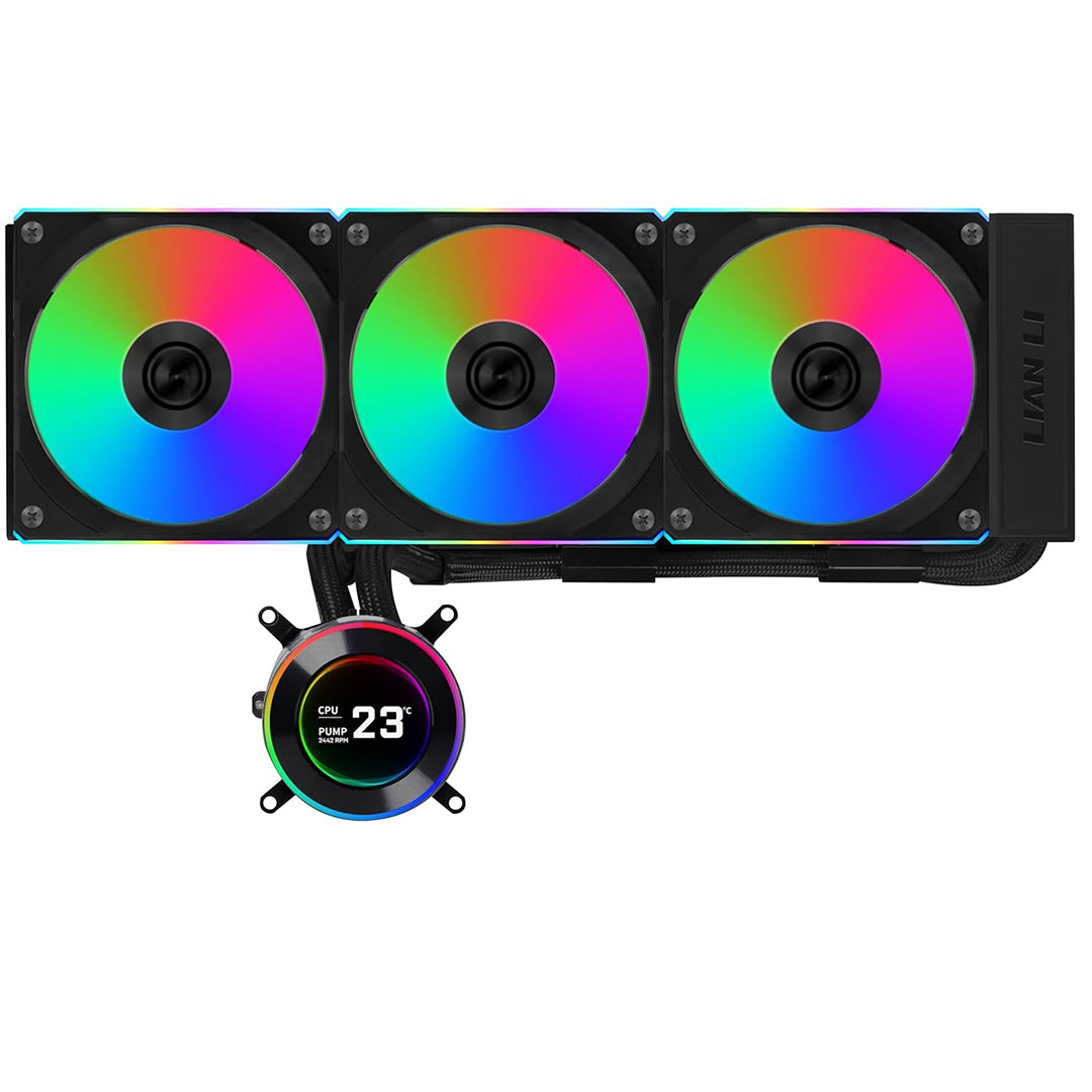 LIAN LI HYDROSHIFT II LCD-C 360CL ARGB BLACK AIO LIQUID COOLER - 4718466017994