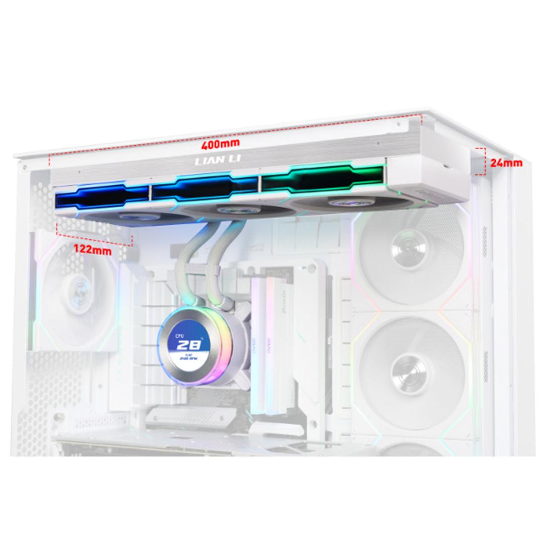 LIAN LI HYDROSHIFT II LCD-C 360TL WHITE ARGB ALL IN ONE LIQUID COOLER - 4718466018021
