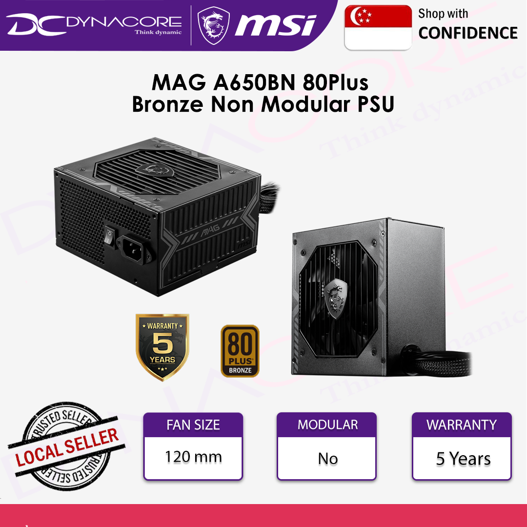 MSI MAG A650BN-650W 80+ BRONZE POWER SUPPLY - 4719072870478