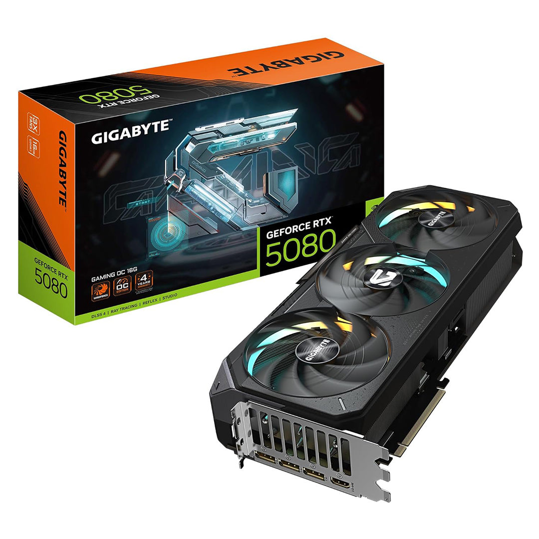 GIGABYTE RTX5080 GAMING OC 16GB TRIPLE FAN GDDR7 GPU(3+1YRS REG.ONLINE) - 4719331355494