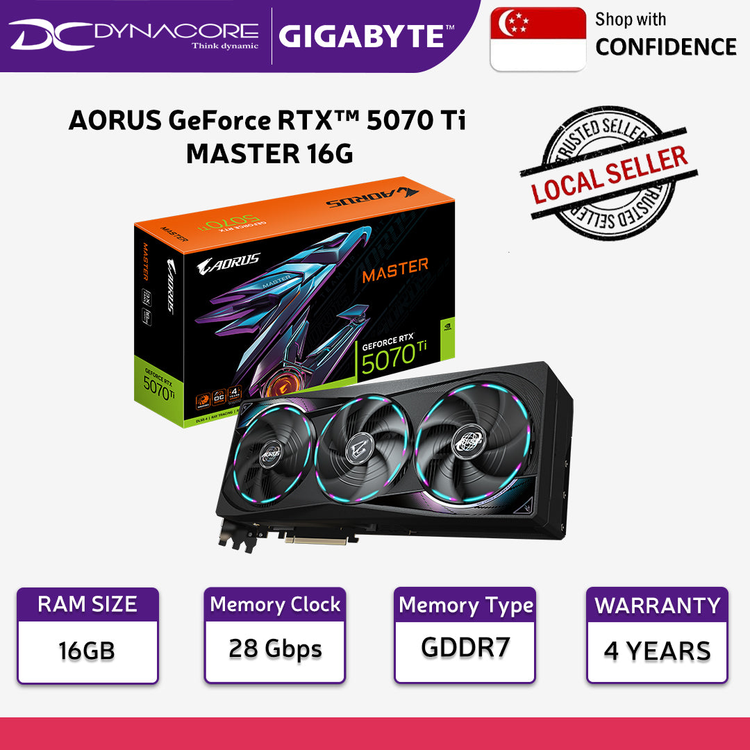 Gigabyte GeForce RTX 5070Ti Aorus Master 16GB GDDR7 Graphics Card - RTX5070TI- 4719331355678