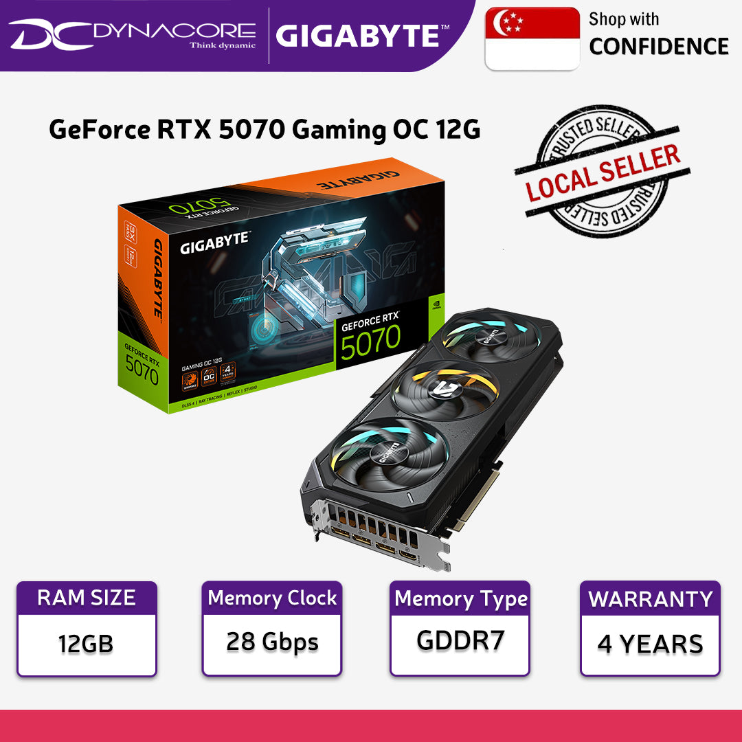 GIGABYTE GEFORCE RTX5070 GAMING OC 12GB TRIPLE FAN GDDR7(3+1YRS REG) - 4719331355722