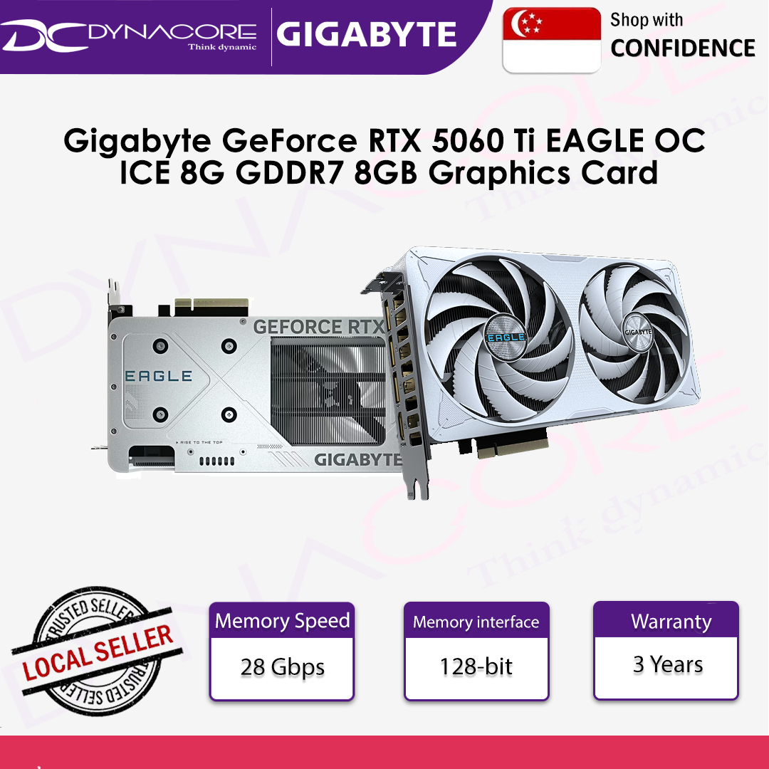 Gigabyte GeForce RTX 5060Ti EAGLE OC ICE 8G GDDR7 8GB Graphics Card - 4719331356095