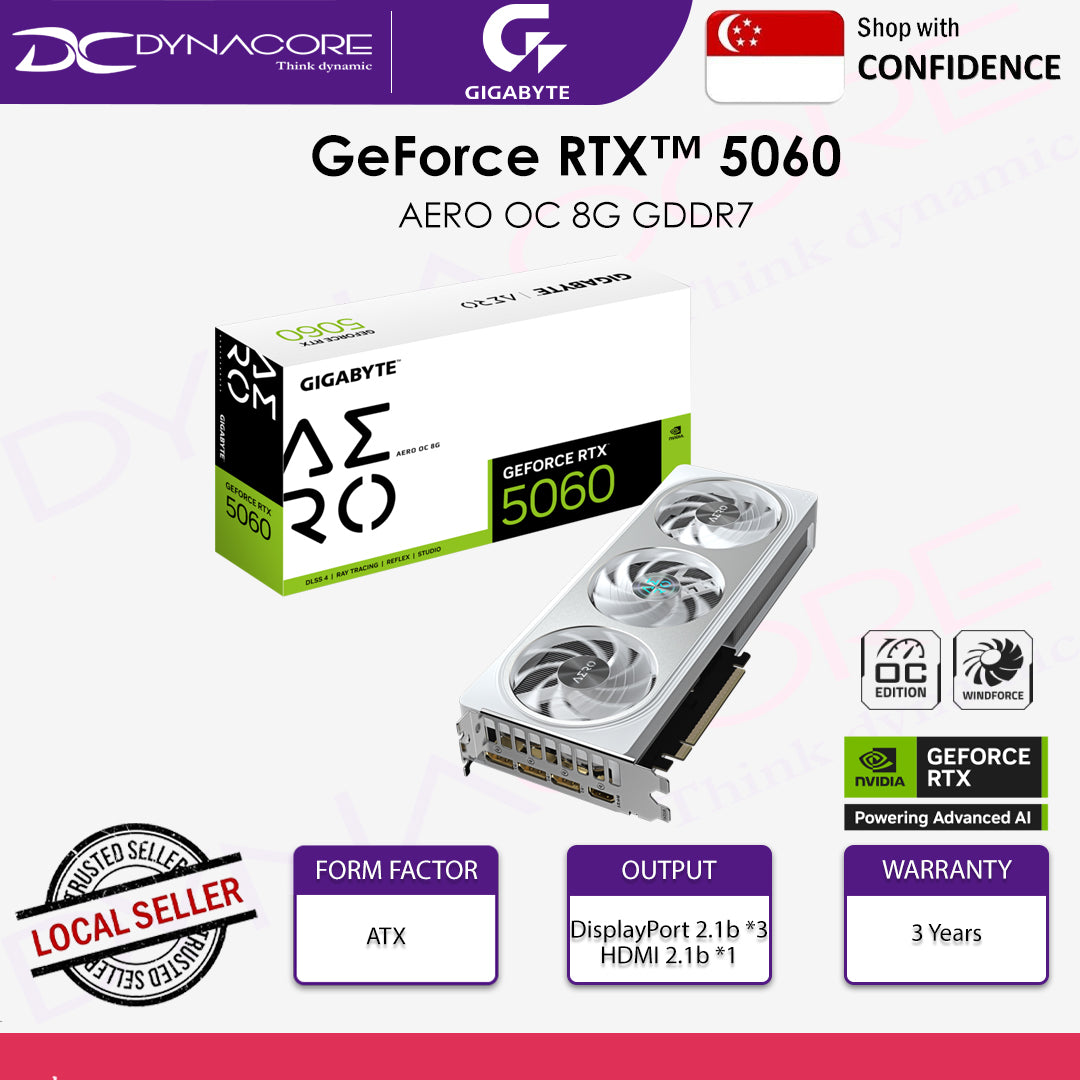 Gigabyte GeForce RTX 5060 AERO OC 8G GDDR7 8GB Graphics Card - GV-N5060AERO-OC-8GD - 4719331356415