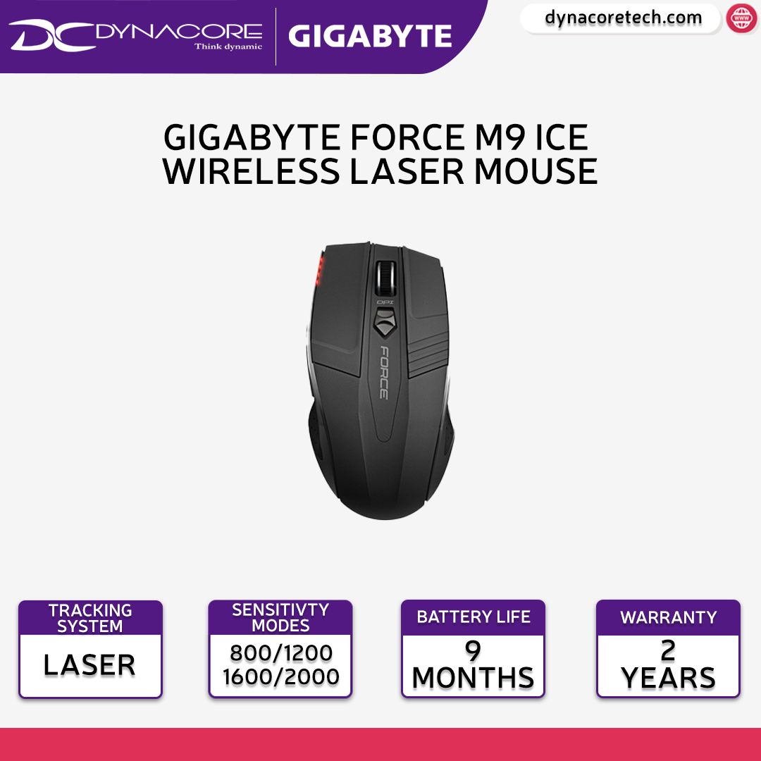 Gigabyte FORCE M9 ICE Wireless Laser Mouse - 4719331547127