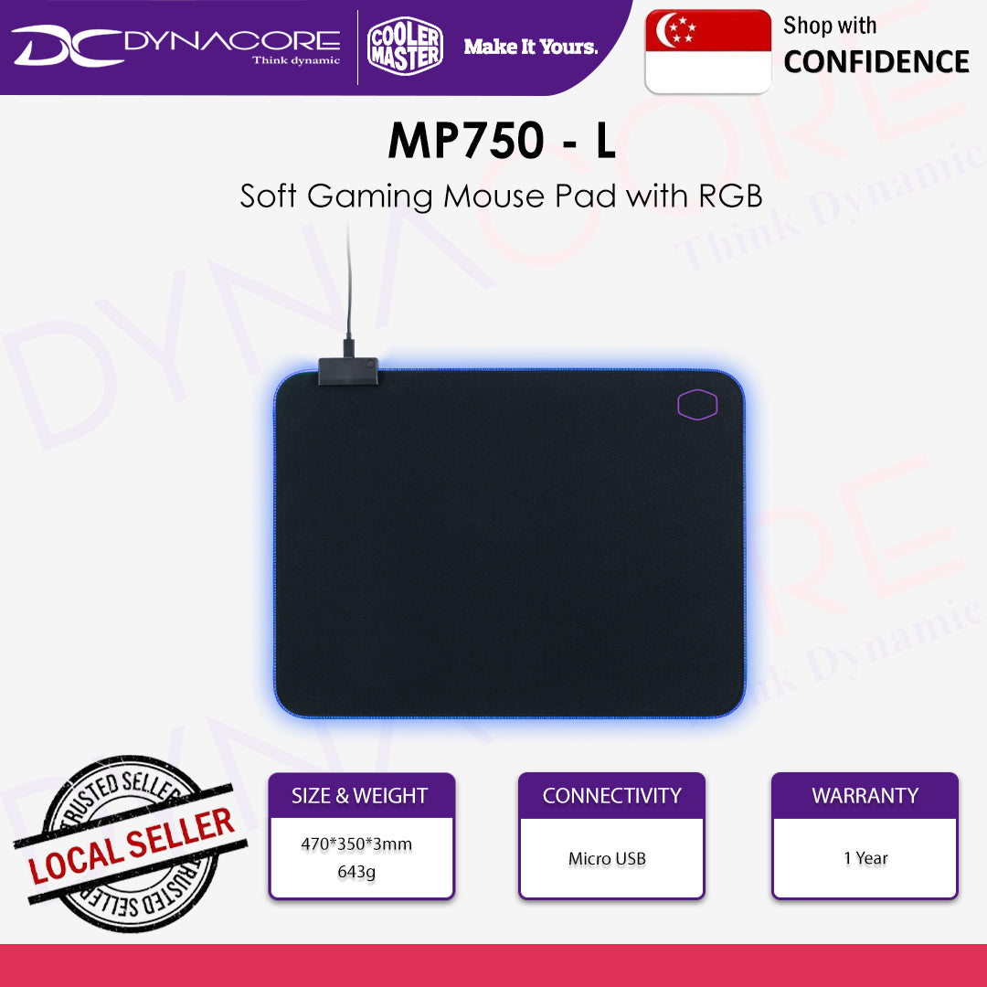 COOLER MASTER MP750 - L Soft Gaming Mouse Pad with RGB MPA-MP750-L - 4719512075661