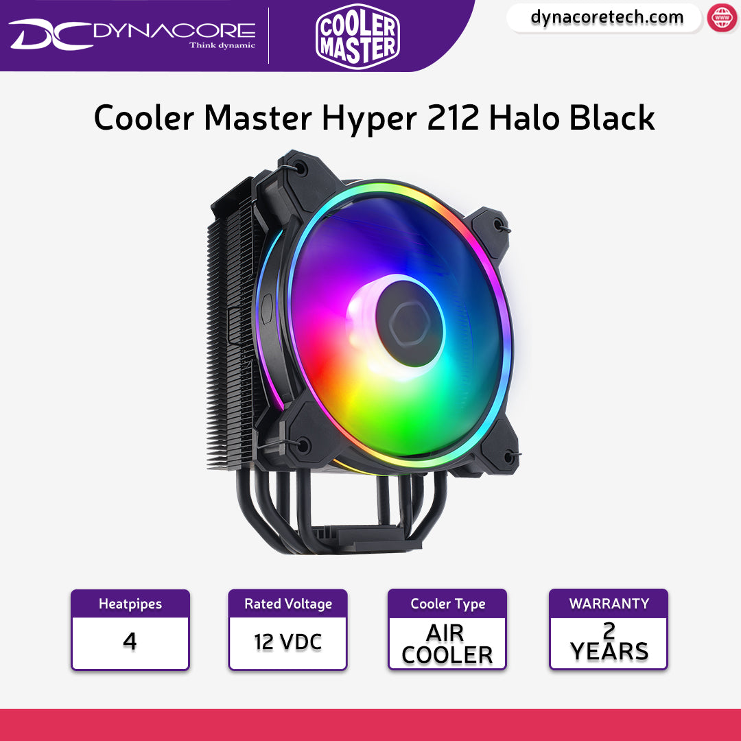 Cooler Master Hyper 212 Halo Black CPU Air Cooler RR-S4KK-20PA-R1 - 4719512132685