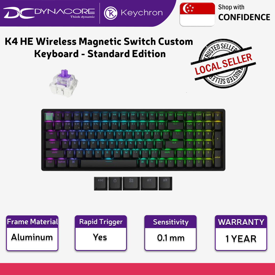 Keychron K4 HE Wireless Magnetic Switch Custom Keyboard (Standard Edition) - 4894979016683
