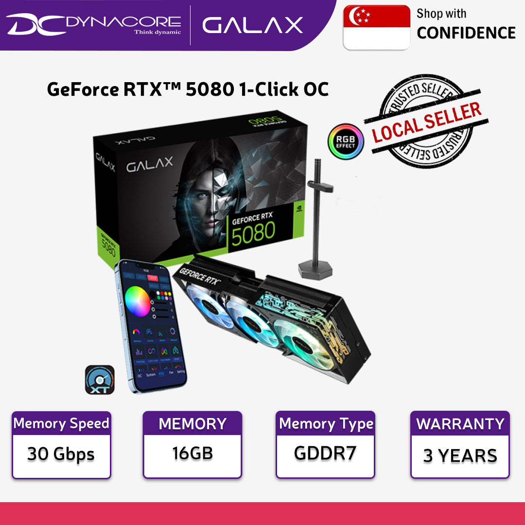 GALAX GeForce RTX 5080 1-Click OC 16GB GDDR7 Graphics Card - RTX5080 - 4895147158174