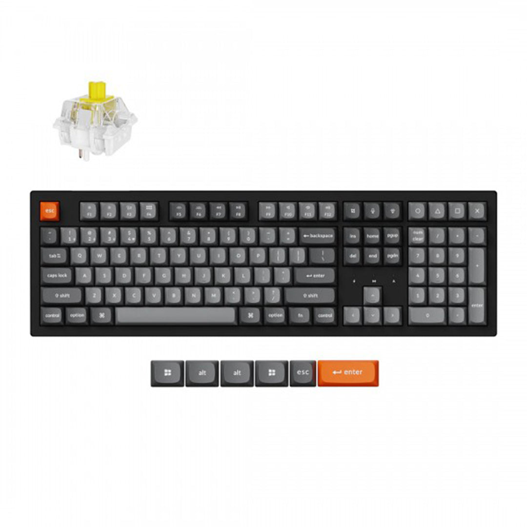 Keychron K10 Max QMK Wireless Hot Swappable Mechanical Gaming Keyboard - Black - Fully Assembled - Super Banana Switch - 4895248884583