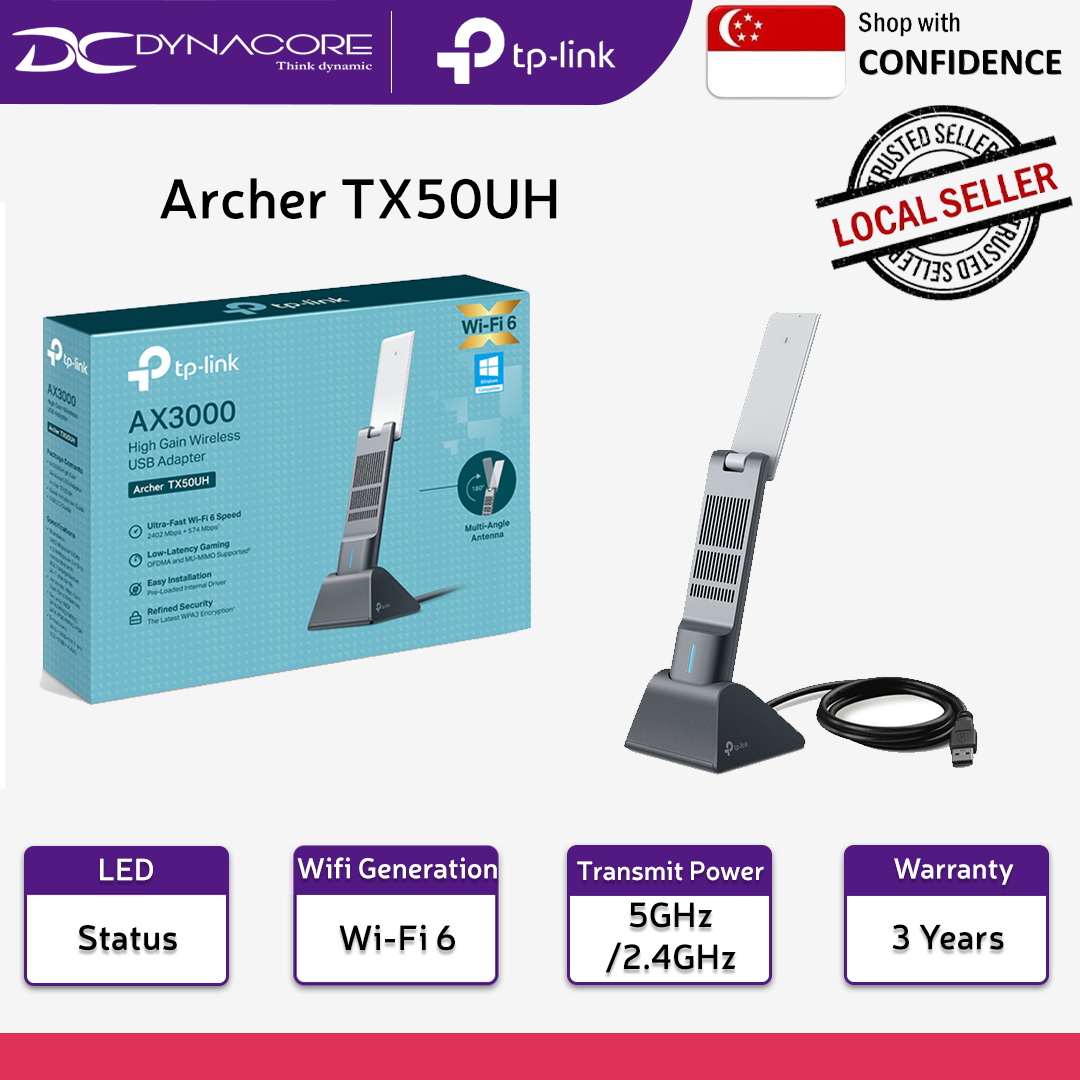 TP-Link Archer TX50UH AX3000 High Gain Wireless USB Adapter - 4895252501841
