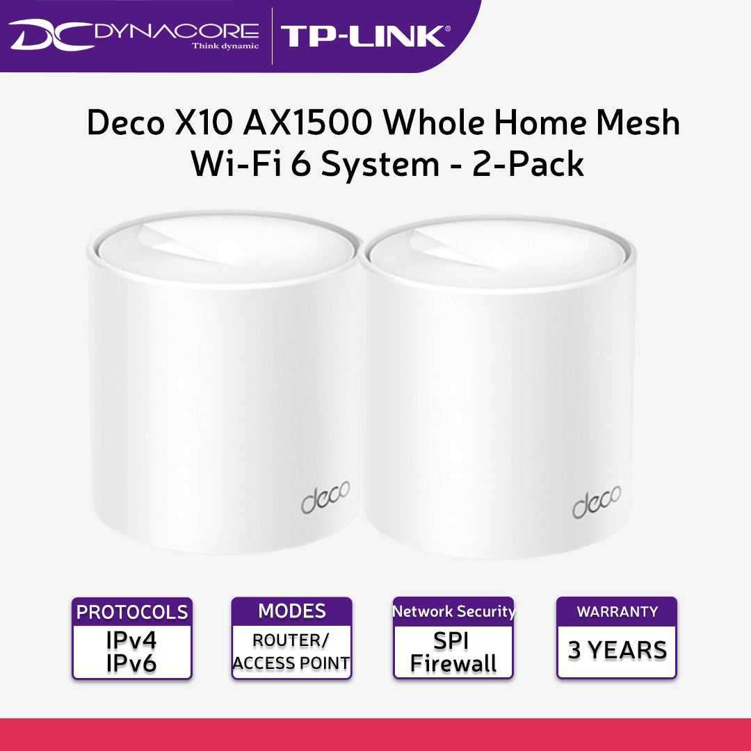 TP-Link Deco X10 AX1500 Whole Home Mesh Wi-Fi 6 System - 2-Pack - 4895252503173