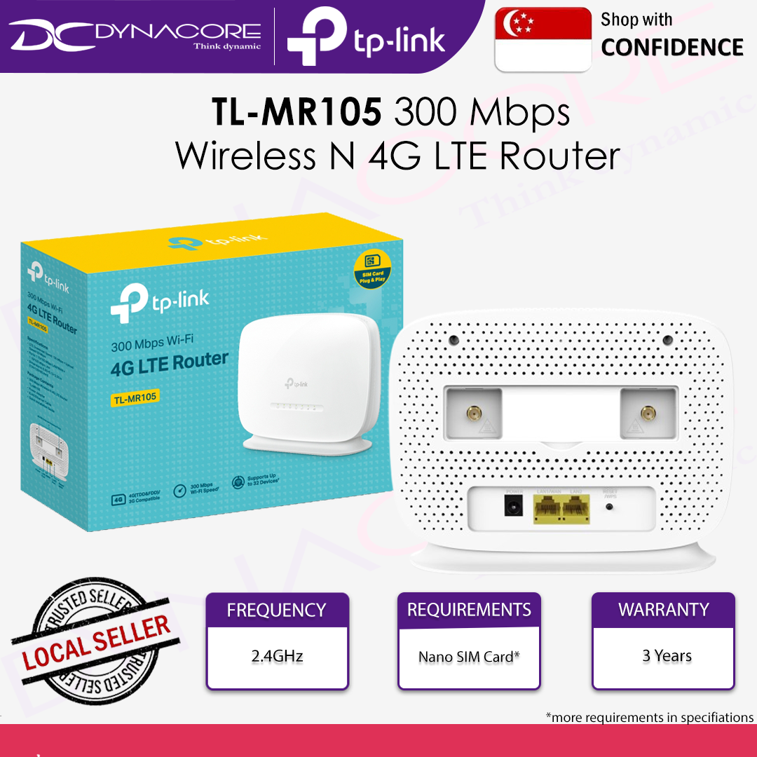 TP-Link TL-MR105 300 Mbps Wireless N 4G LTE Router - 4895252503371