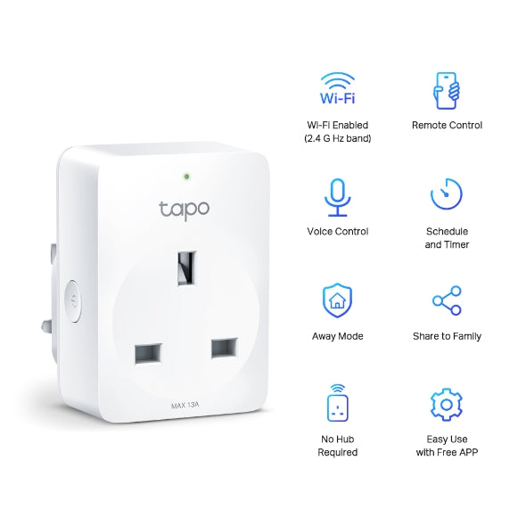 TP-LINK TAPO P100 1-PACK SMART PLUG - 4897098680452