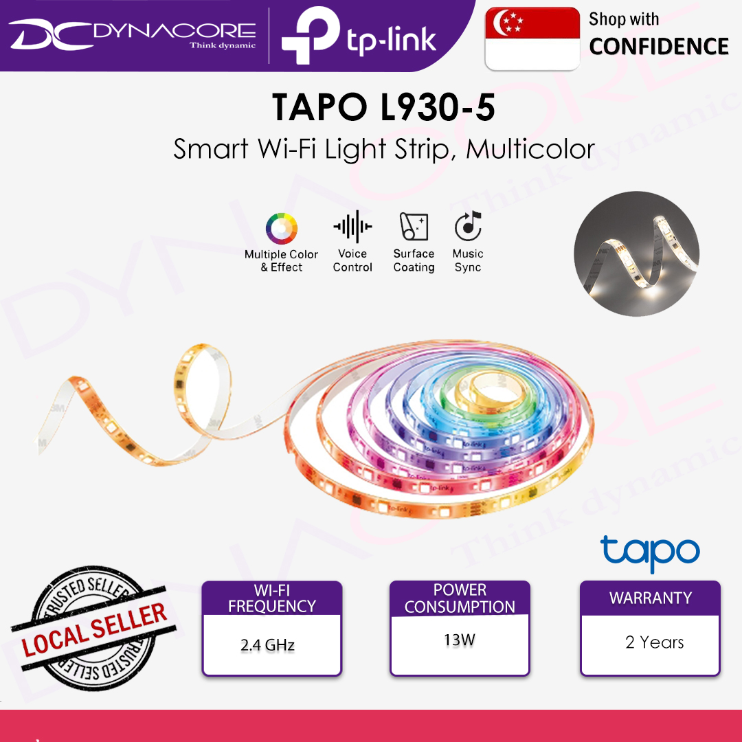 TP-Link Tapo L930-5 LED Smart WiFi Light Strip, Muiticolor Running Lights(Works With Homekit) -4897098681367