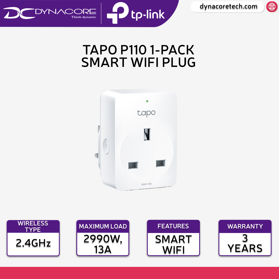 TP-LINK Tapo P110 1-Pack / 2-Pack / 4-Pack Mini Energy Monitoring Smart WiFi Plug (Works with Alexa & Google Home) - 4897098682425, 4897098685518, 4897098685525