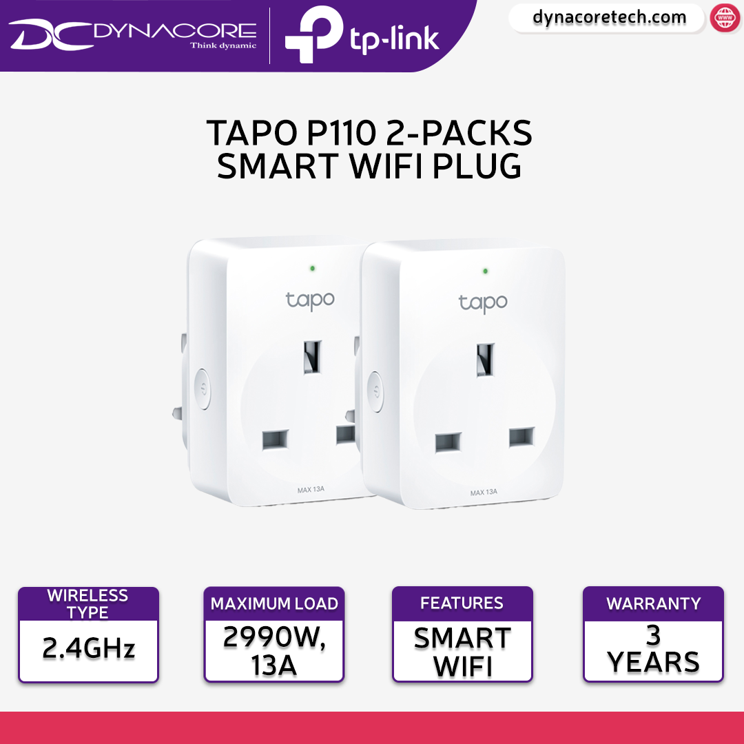 TP-LINK Tapo P110 1-Pack / 2-Pack / 4-Pack Mini Energy Monitoring Smart WiFi Plug (Works with Alexa & Google Home) - 4897098682425, 4897098685518, 4897098685525