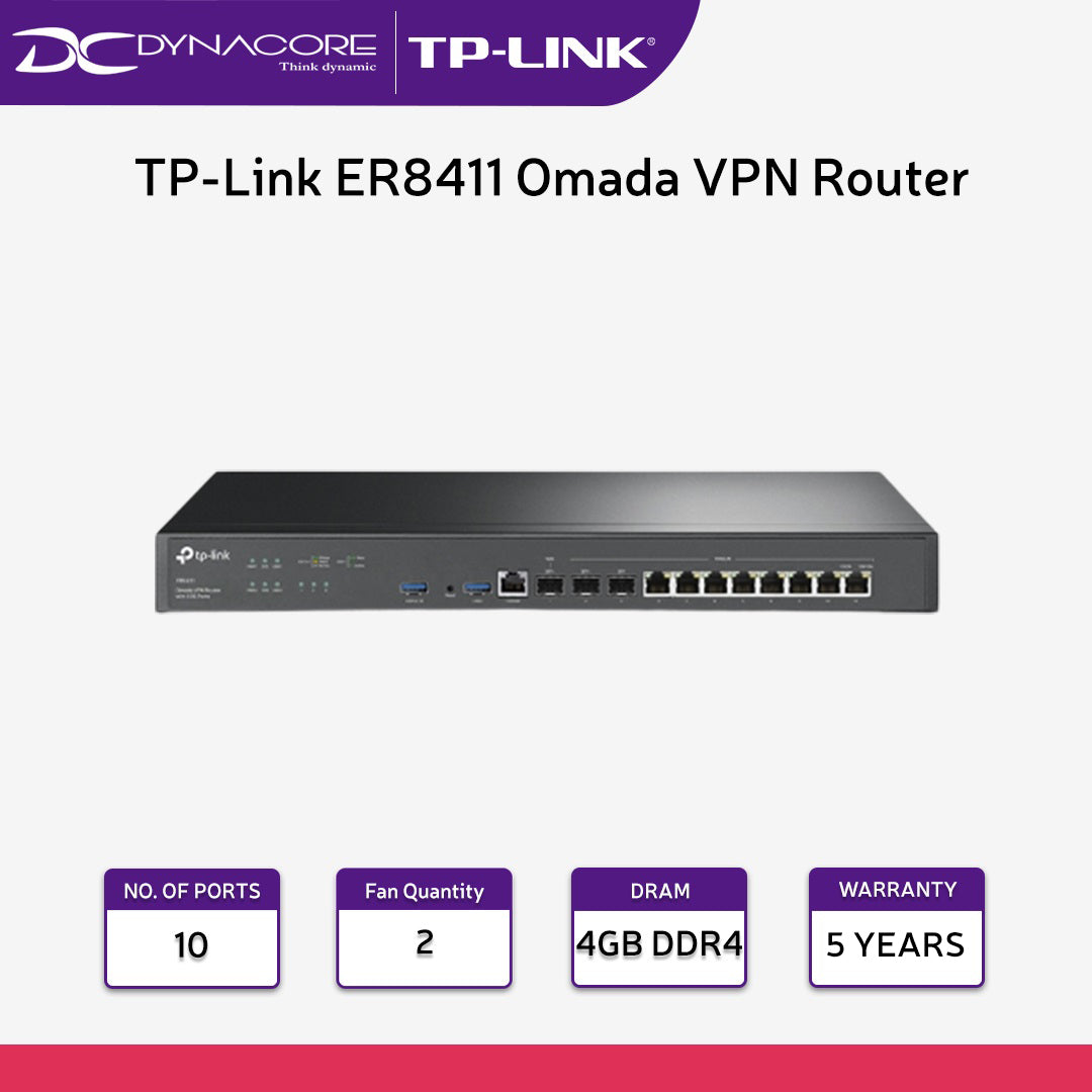 TP-Link ER8411 Omada VPN Router with 10G Ports - 4897098683309