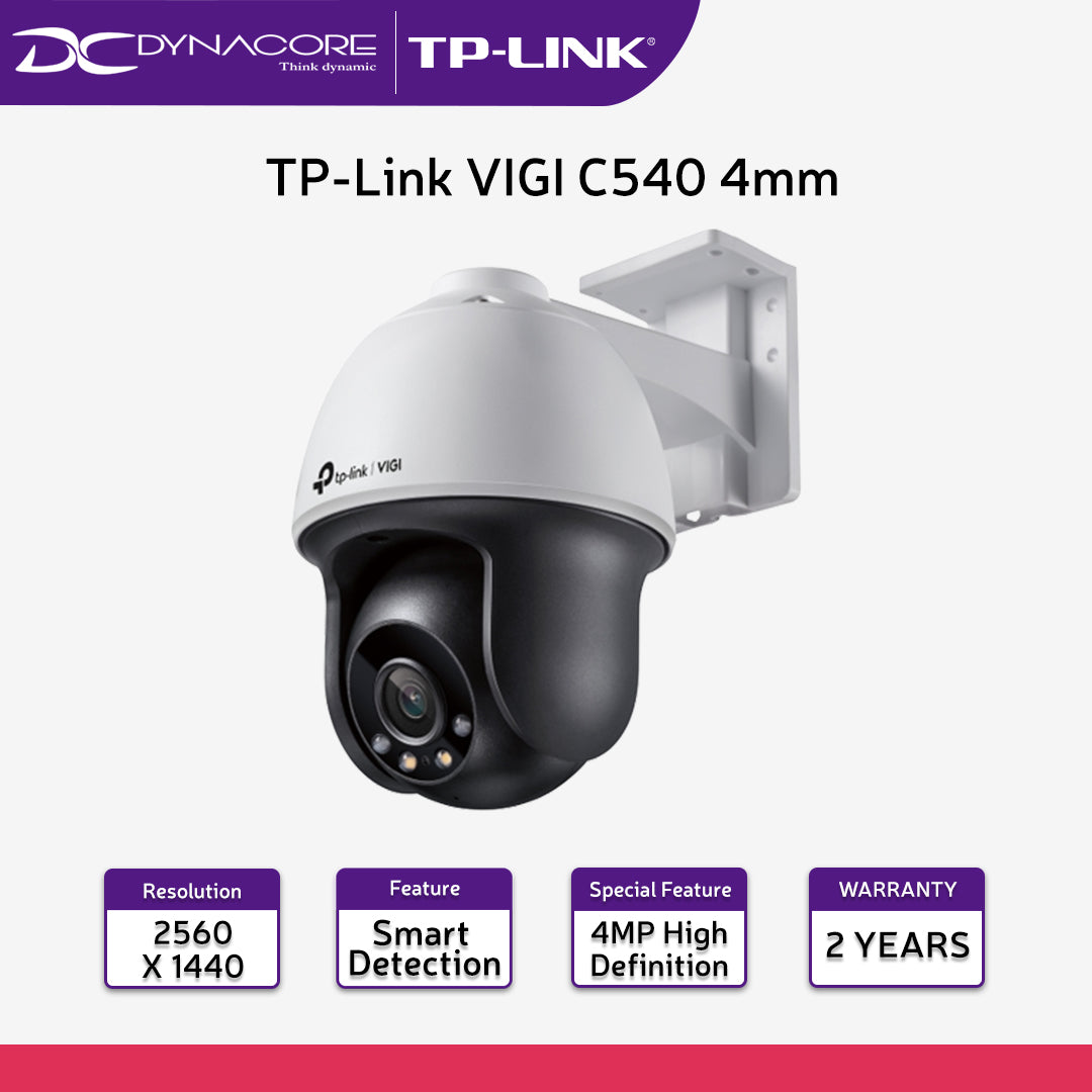 TP-Link VIGI C540 4mm 4MP Outdoor Full-Color Wi-Fi Pan/Tilt Network Camera - 4897098683781