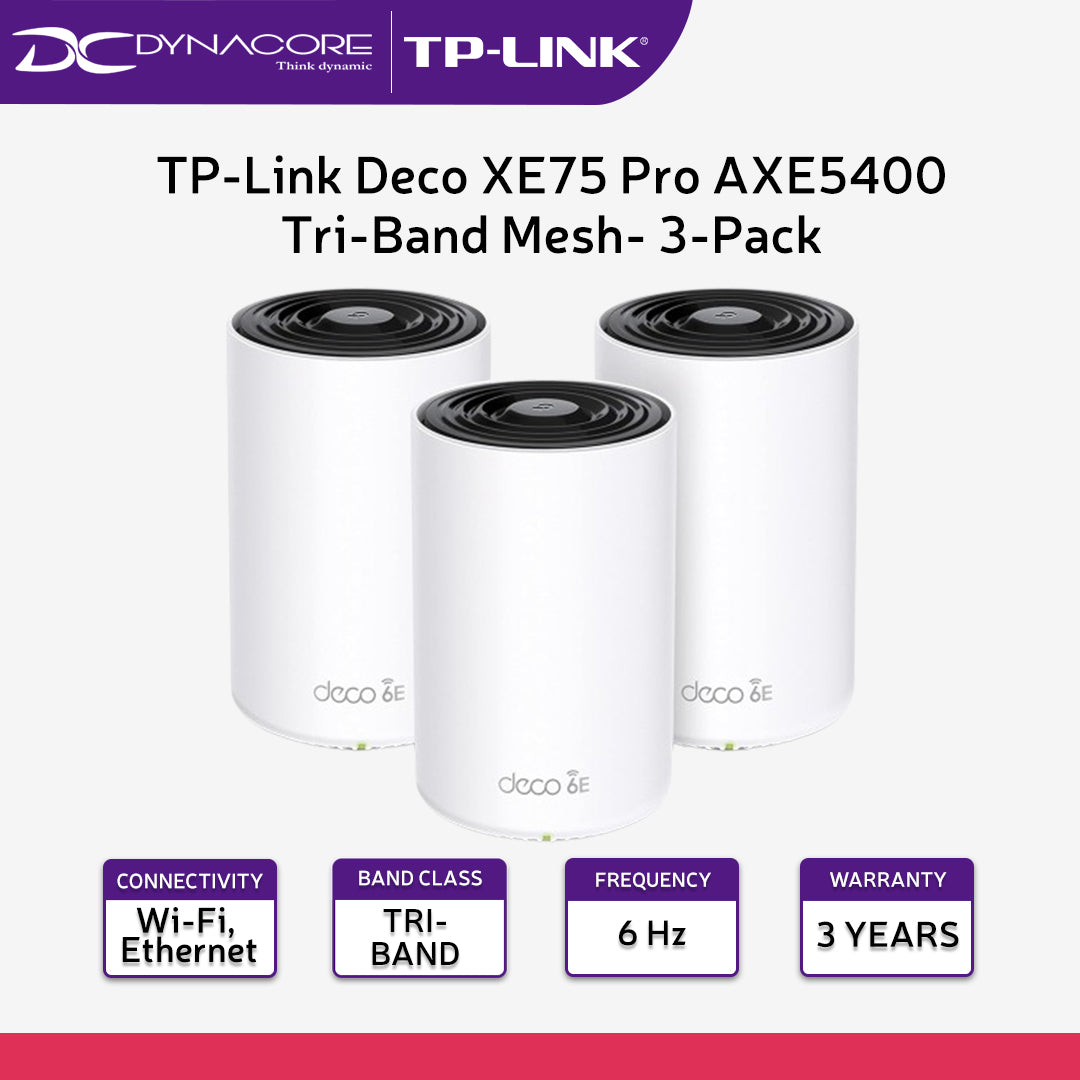 TP-Link Deco XE75 Pro AXE5400 Tri-Band Mesh Wi-Fi 6E System - 3-Pack - 4897098684993