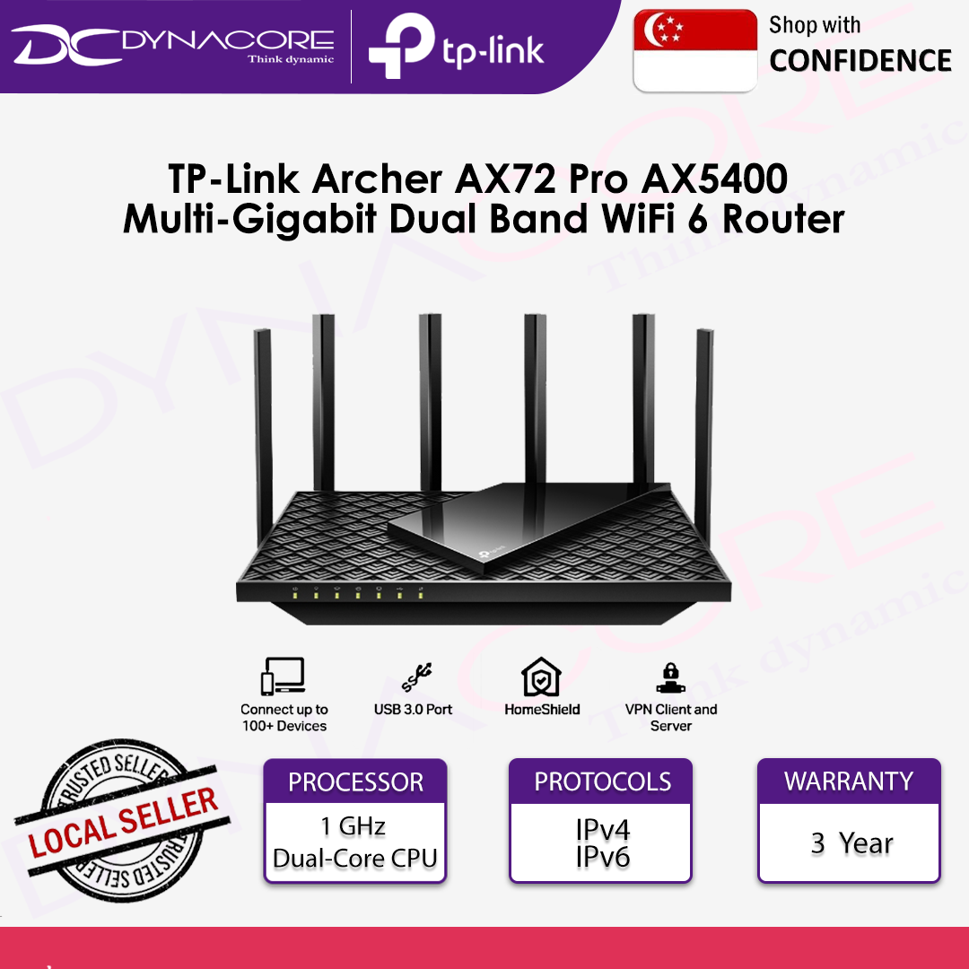 TP-Link Archer AX72 Pro AX5400 Multi-Gigabit Dual Band WiFi 6 Router - 4897098686775