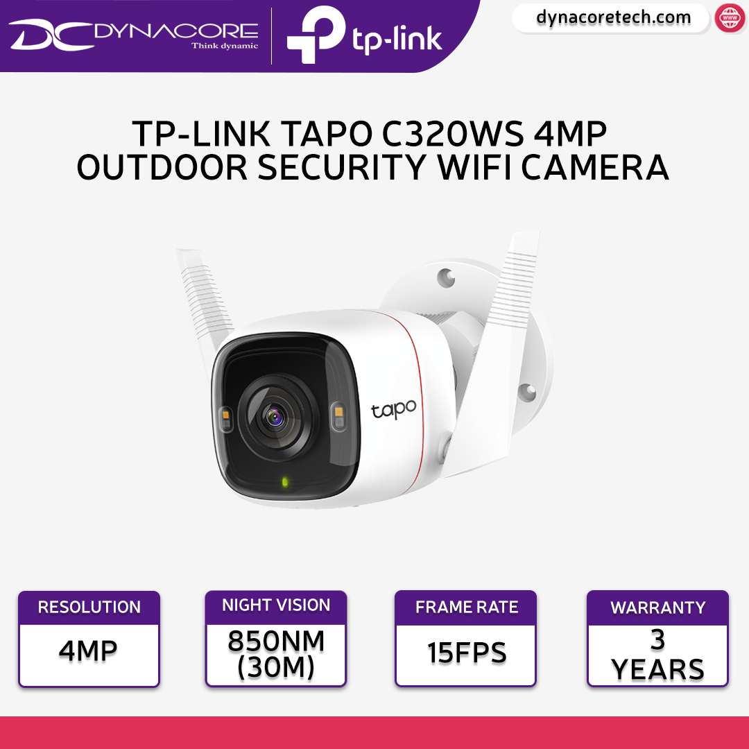 TP-Link TAPO C320WS 4MP Outdoor Security WiFi Camera (2Way Audio/Night View/Motion Detection) -4897098687031