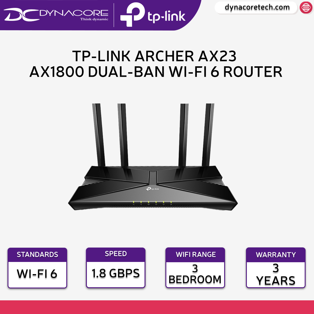 TP-Link Archer AX23 AX1800 Dual-Band Wi-Fi 6 Router, Works with all Telcos (Supports IPTV) - 4897098687048