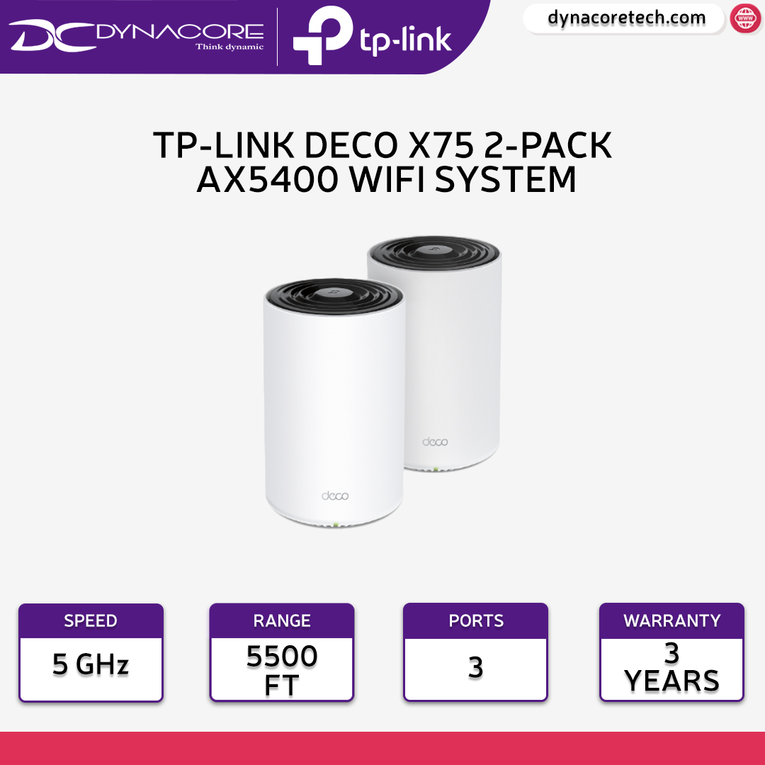 TP-Link Deco X75 AX5400 2-Pack Whole Home Mesh Wi-Fi 6 System - 4897098687109