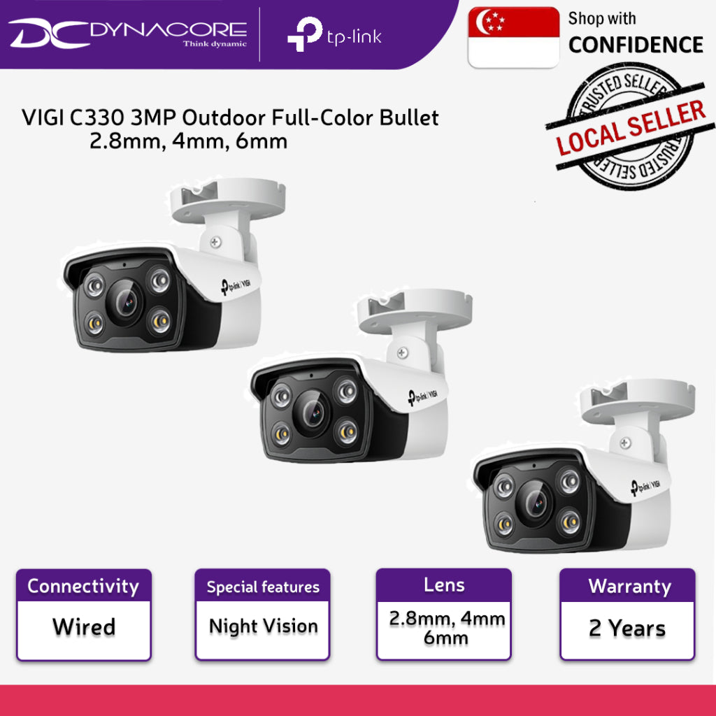 TP-Link VIGI C330 3MP Outdoor Full-Color Bullet Network Camera