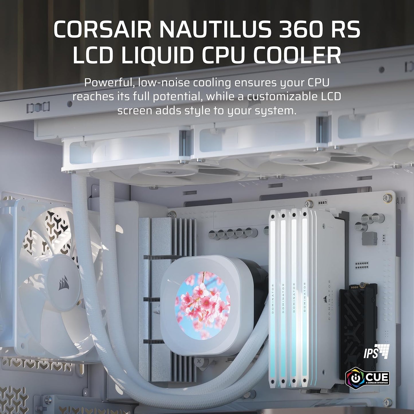 Corsair Nautilus 360 RS LCD Liquid CPU Cooler - White - 840440400363
