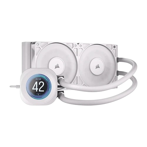 Corsair Nautilus 240 RS LCD Liquid CPU Cooler - White - 840440400349
