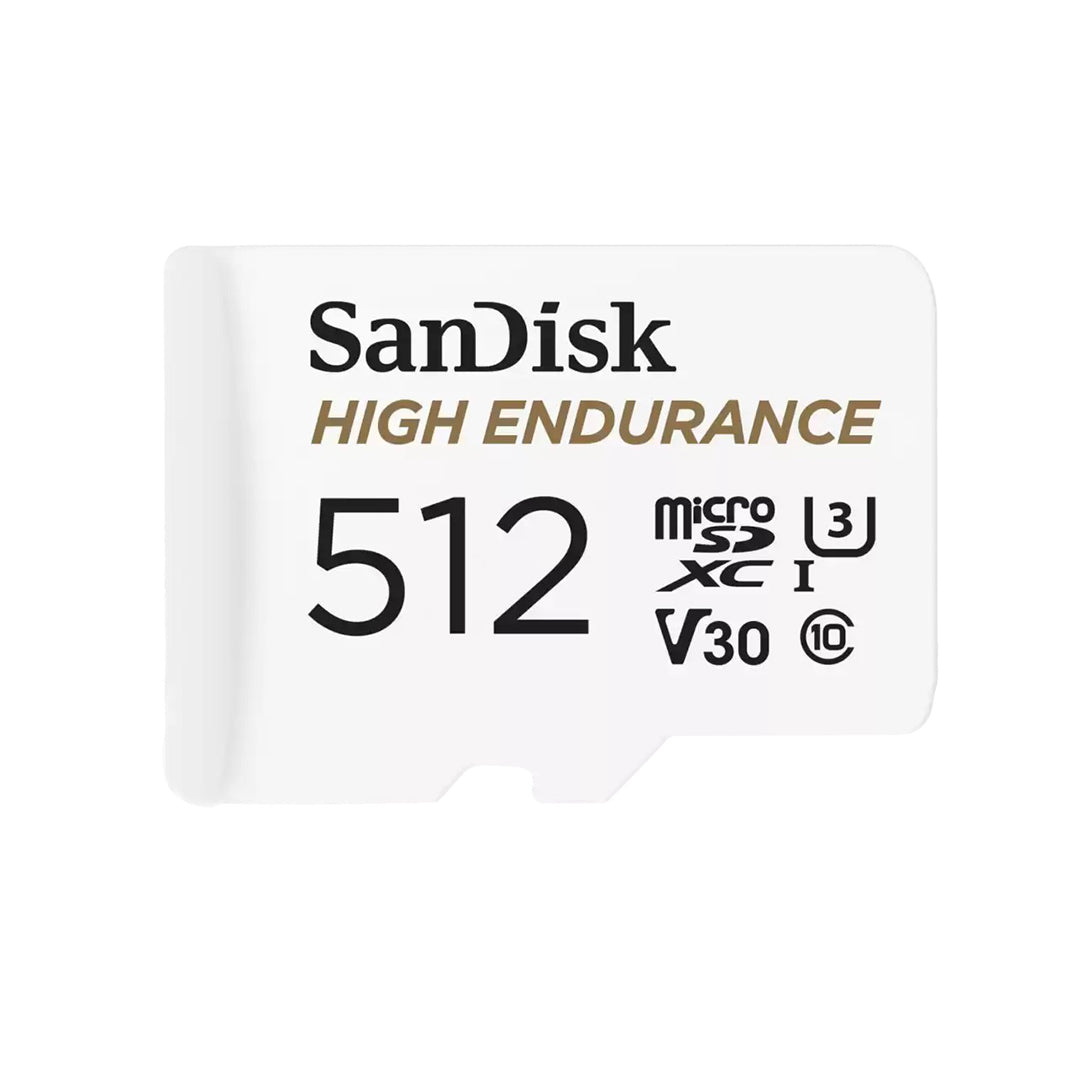SanDisk High Endurance microSD card with Adapter for dash cams and security cameras SDSQQNR (512GB) - 619659205003