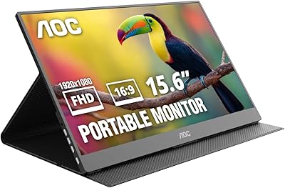 AOC PORTABLE MONITOR 15.6" 16T20 IPS FHD LED 60HZ USB-C × 2, Mini HDMI 2.0 SPK Tilt via fold-out kickstand - AOC16T20
