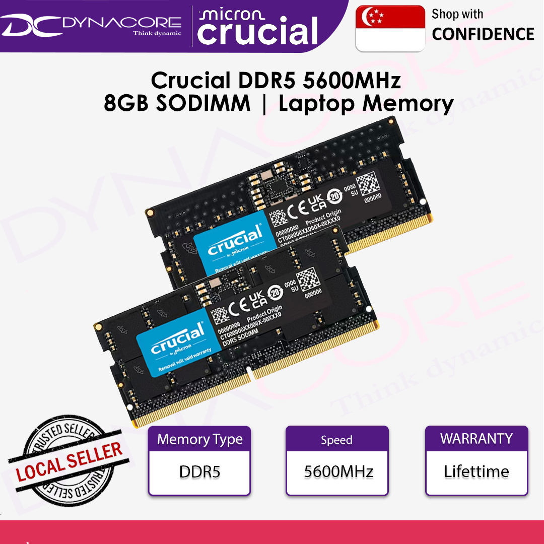 CRUCIAL PC5 CT8G56C46S5 5600MHz 8GB CL46 SODIMM RAM(LIMITED LIFETIME) - CT8G56C46S5 - 649528929921