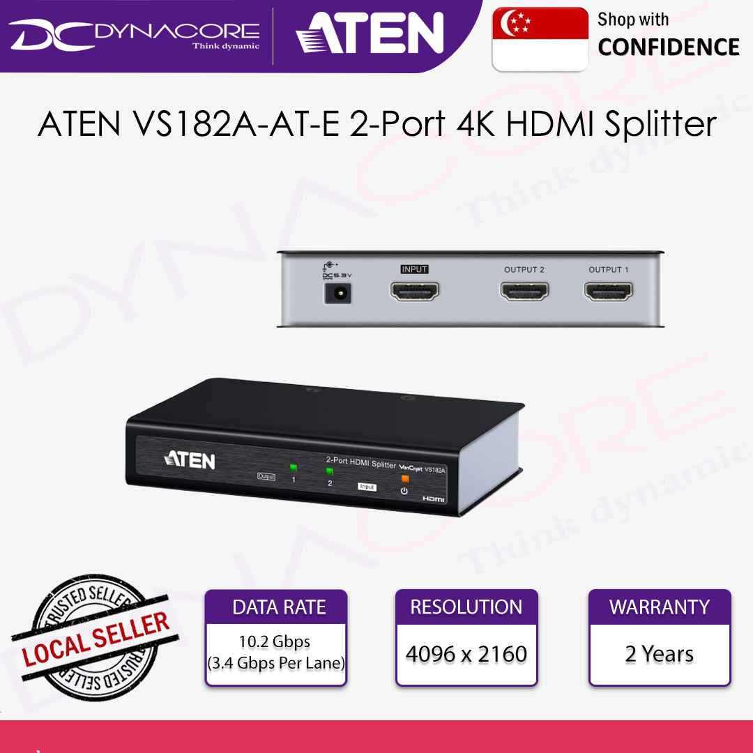 ATEN VS182A-AT-E 2-Port 4K HDMI Splitter - 672792004360