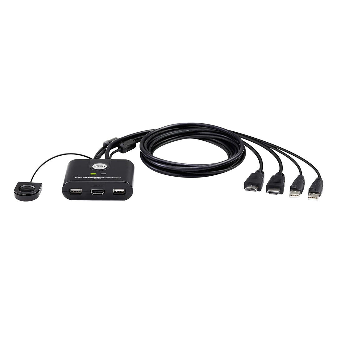 ATEN CS22HF-AT 2-Port USB FHD HDMI Cable KVM Switch - 672792013119