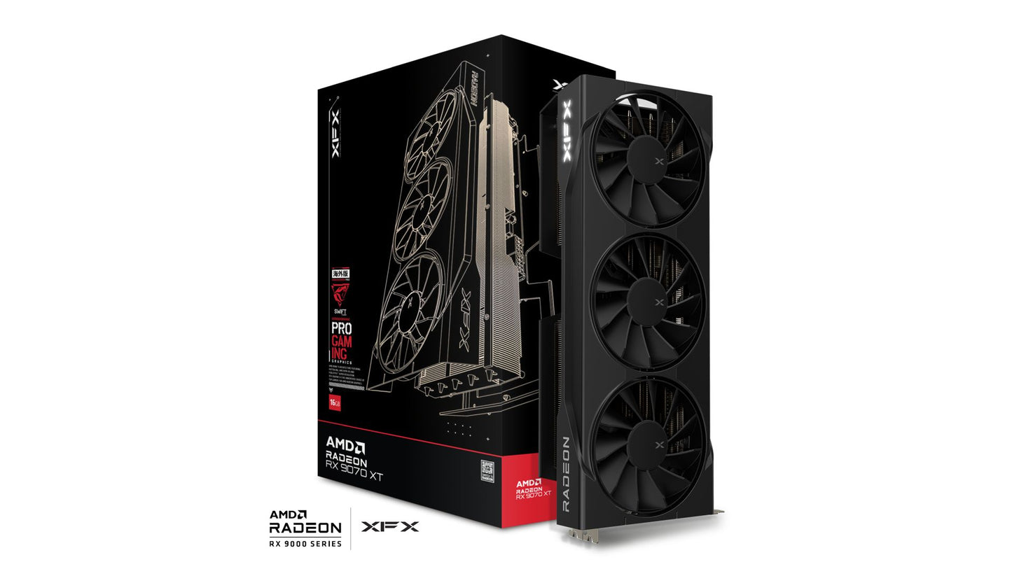 XFX SWIFT AMD RADEON RX9070XT TRIPLE FAN GAMING BLACK/WHITE 16GB TRIPLE FAN GDDR6(2YRS) - 840191502750, 840191502767 )