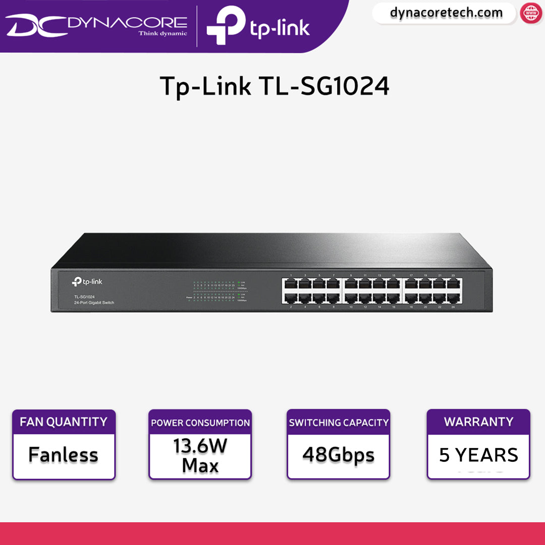 TP-LINK TL-SG1024 24-Port Gigabit Rackmount Switch - 6935364020101