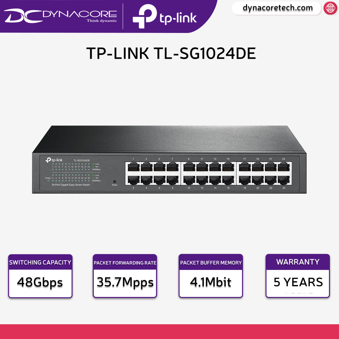 TP-LINK TL-SG1024DE 24-PORT GIGABIT EZ SMART RACKMOUNT SWITCH - 6935364021245