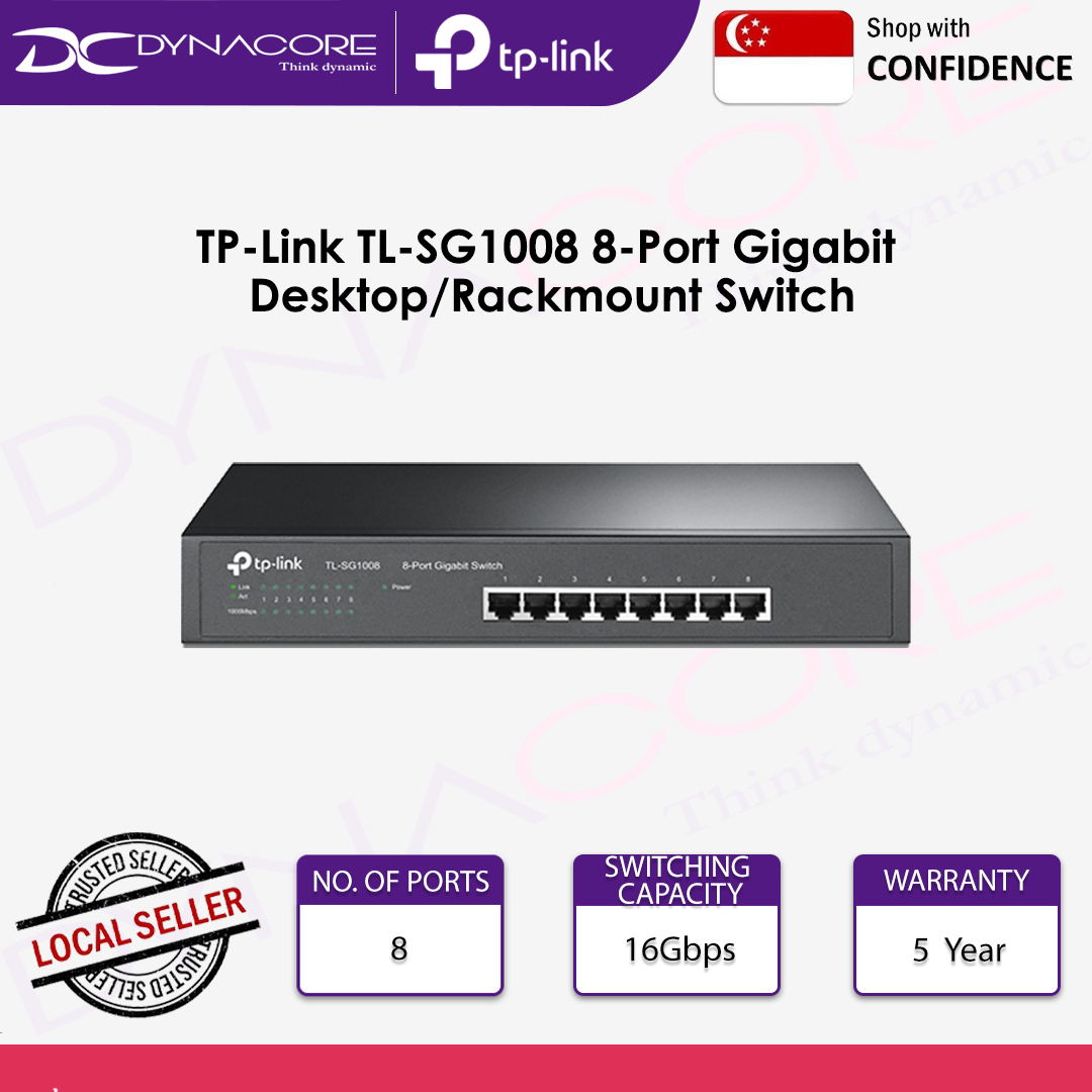 TP-Link TL-SG1008 8-Port Gigabit Desktop/Rackmount Switch - 6935364021573