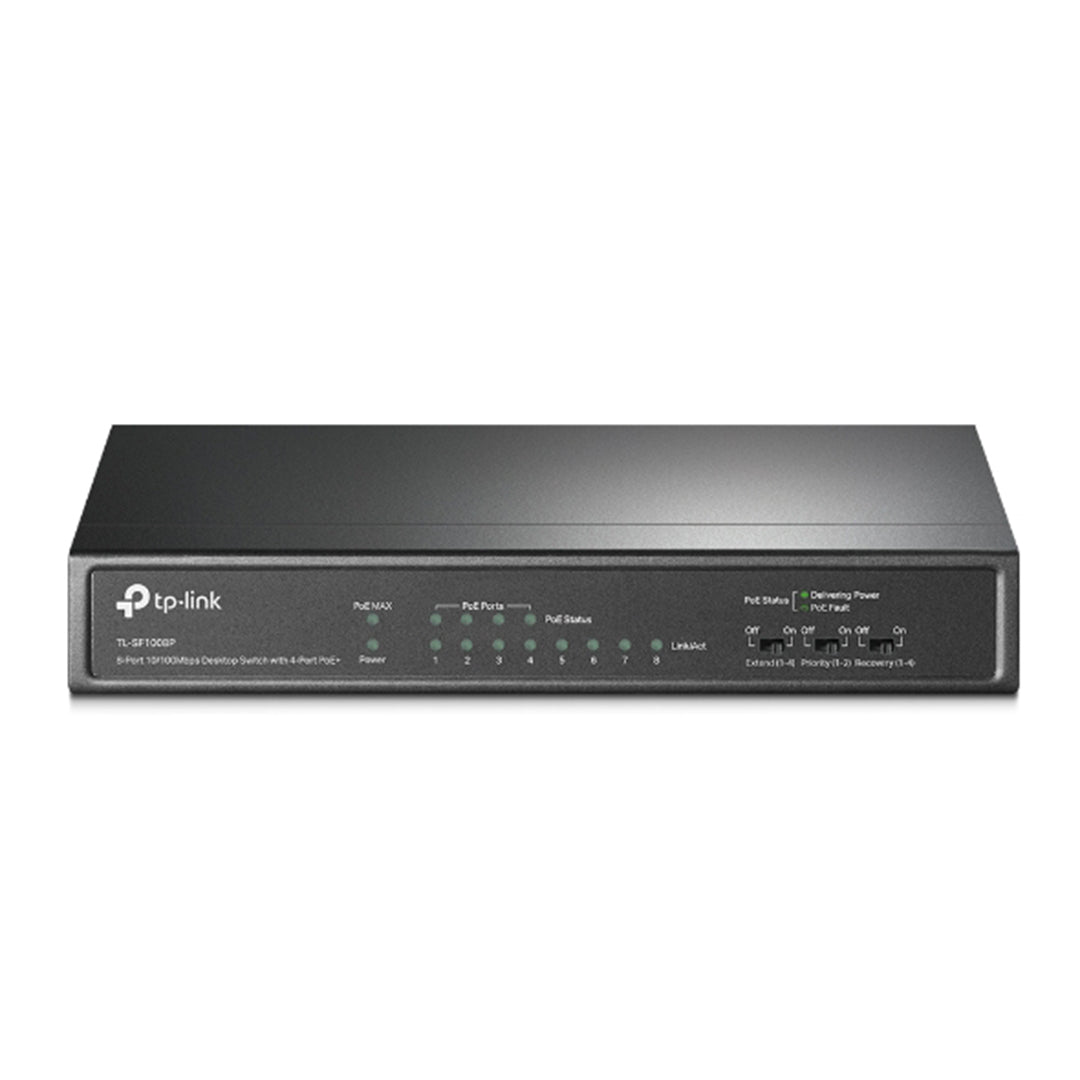 TP-Link TL-SF1008P 8-Port 10/100Mbps Desktop Switch with 4-Port PoE+ - 6935364021665
