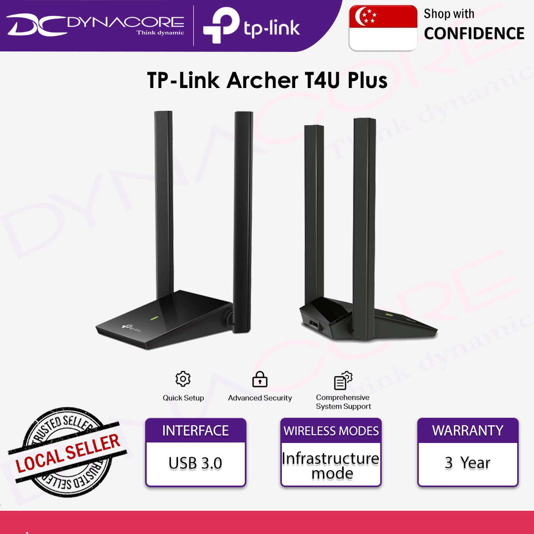 TP-Link Archer T4U Plus AC1300 Dual Antennas MU-MIMO High Gain Wireless USB Adapter - 6935364072636