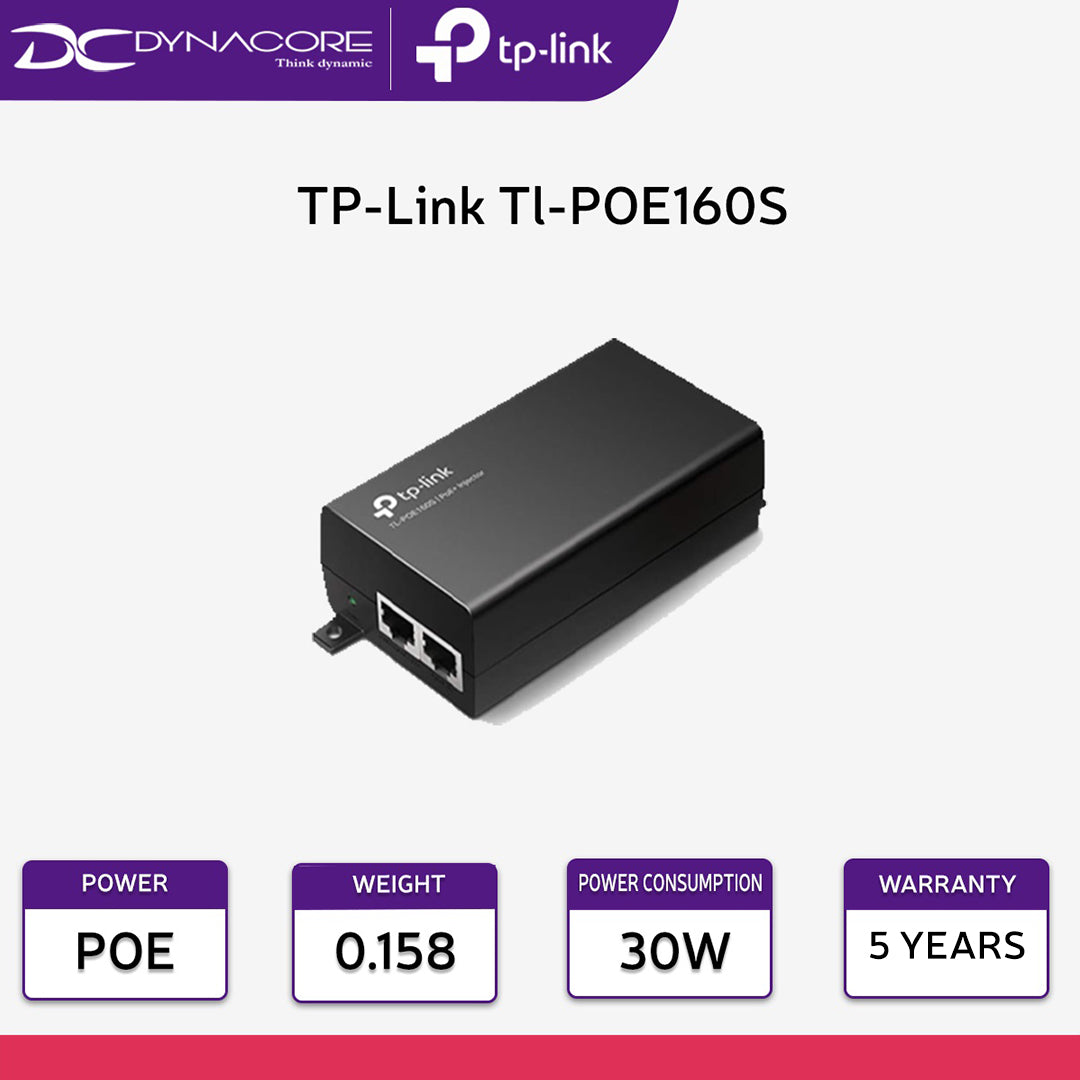 TP-Link TL-POE160S PoE+ Injector - supplies up to 30 W 6935364073084
