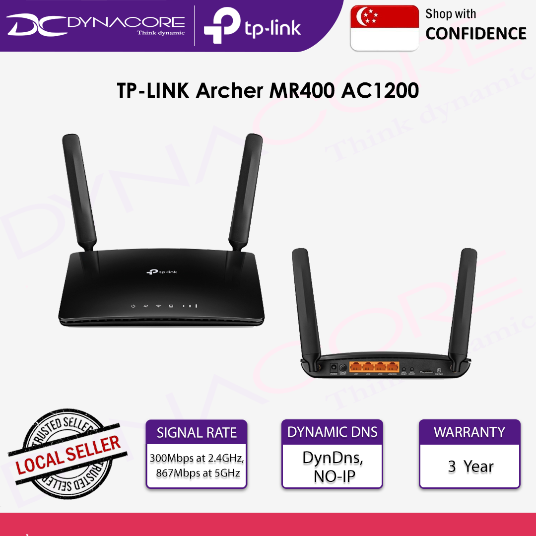 TP-LINK Archer MR400 AC1200 3G/4G LTE Dual Band Wireless WiFi Router (with Sim Slot) -6935364080662