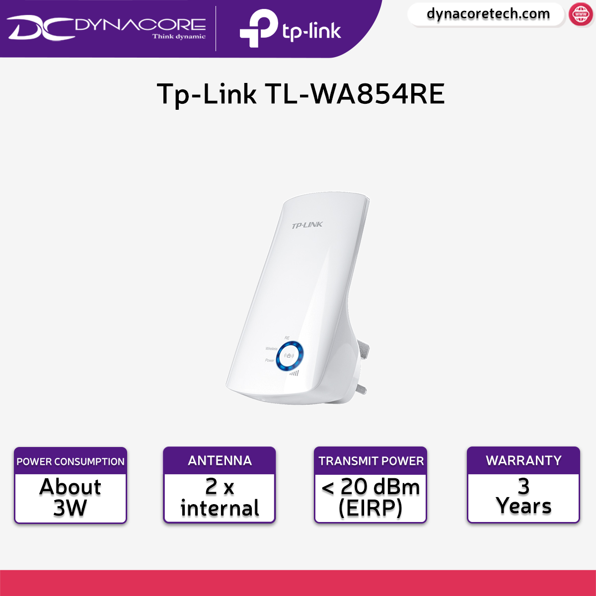 TP-LINK TL-WA854RE 300MBPS WIFI RANGE EXTENDER - 6935364086985