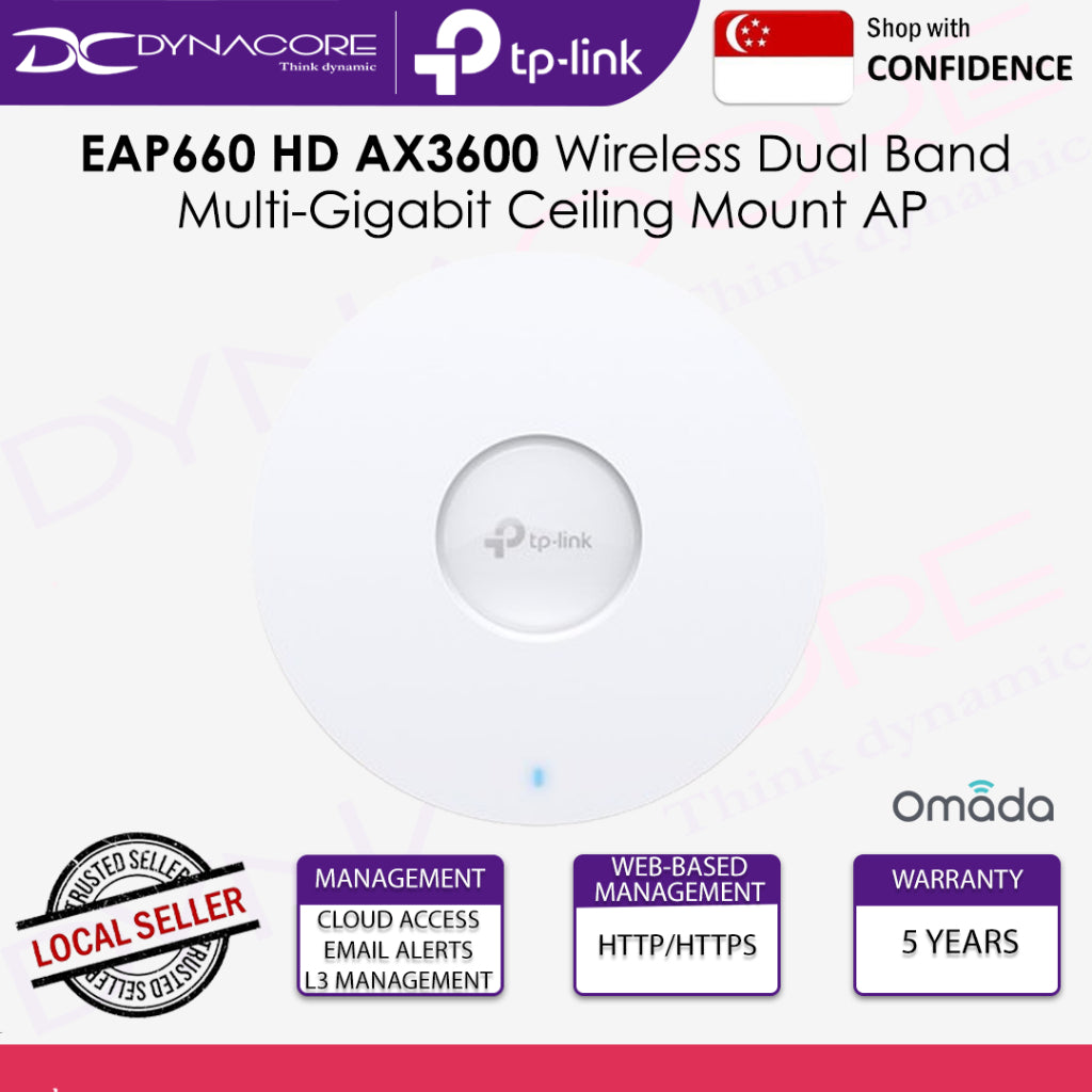 TP-Link EAP660 HD AX3600 Wireless Dual Band Multi-Gigabit Ceiling Mount Access Point - 6935364089719