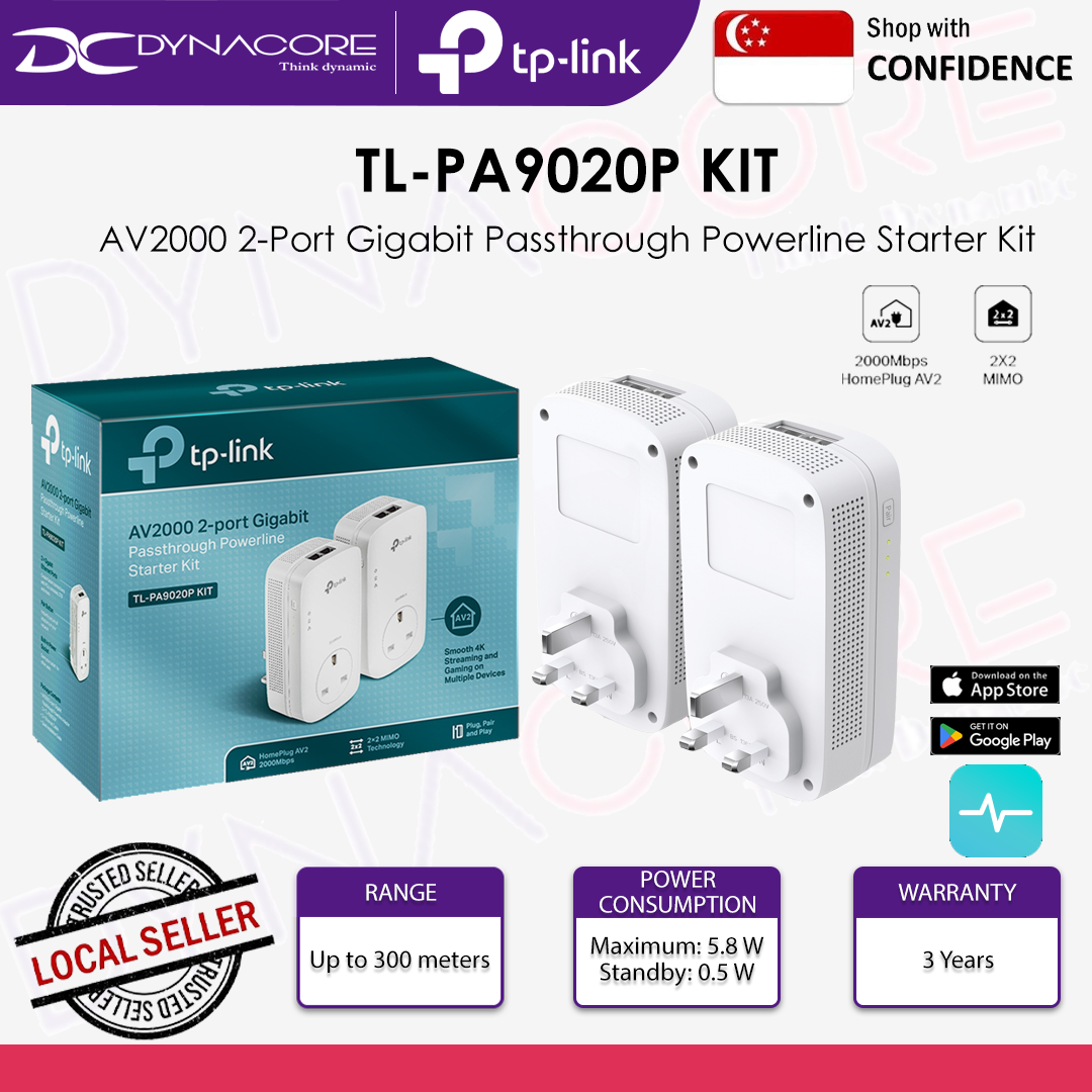 TL-PA9020P KIT AV2000 2-Port Gigabit Passthrough Powerline Starter Kit - 6935364094799