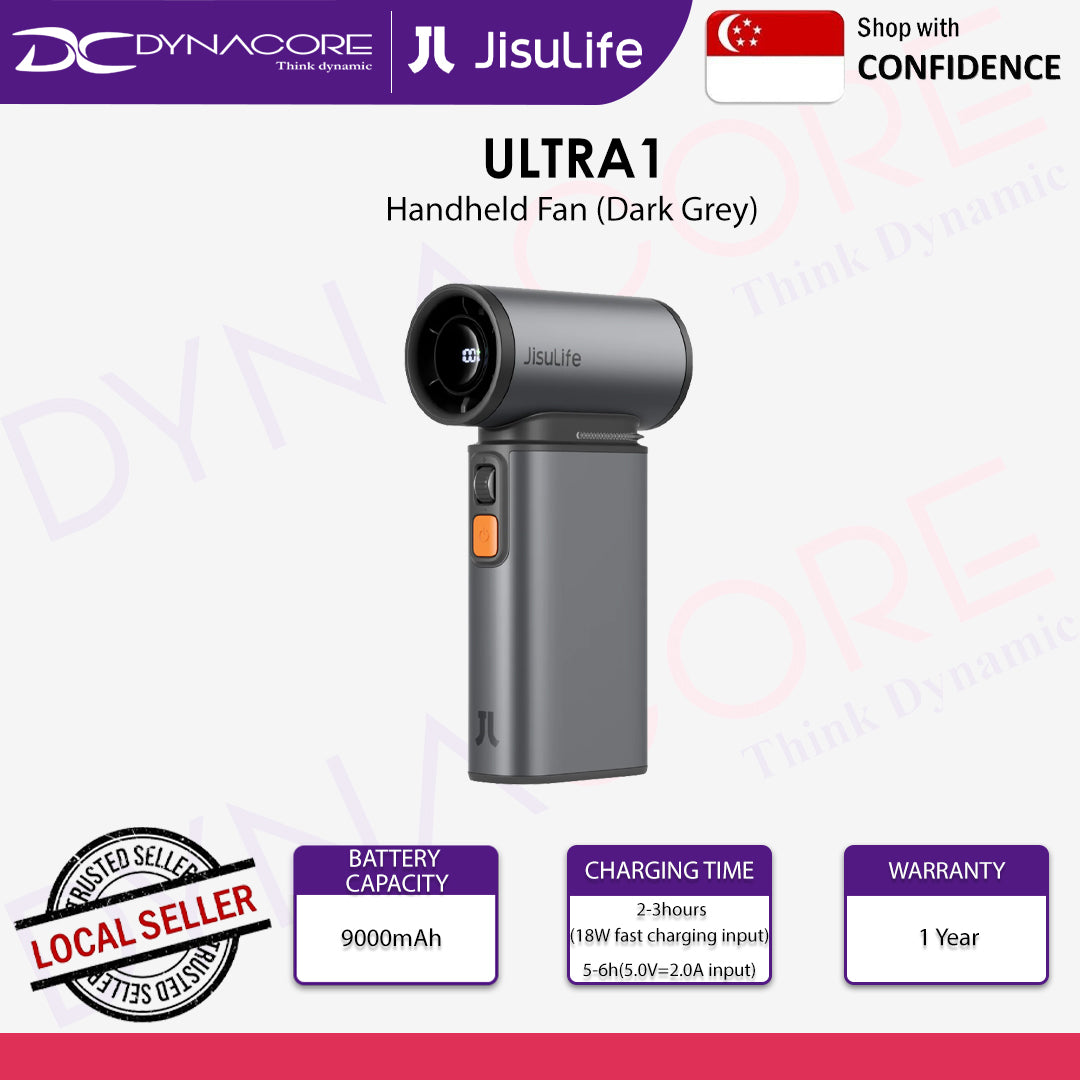 Jisulife Handheld Fan Ultra1 FA55 Mini Blower Portable USB Fan - Dark Grey - 6975061531432